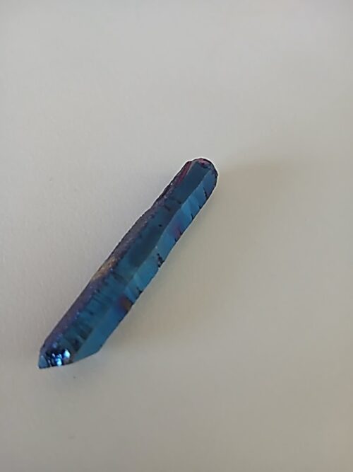 Cobalt Aura Quartz – Raw Point of Intuition & Transformation (2")
