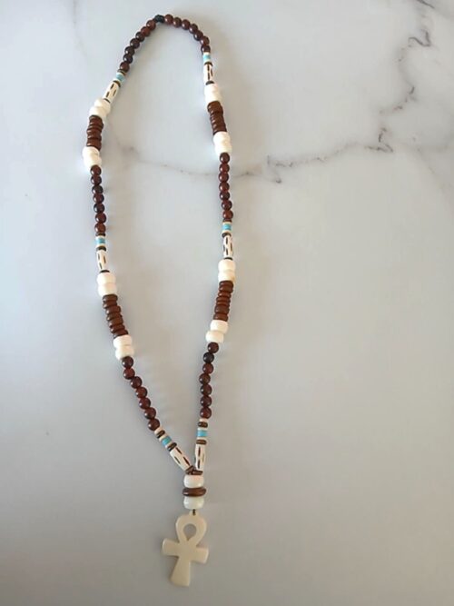 Ka’Thowa’Kuma Amulet – Ancestral Amulet with Buffalo Bone, Turquoise & Sacred Woods | Courage, Protection & Ancestral Strength
