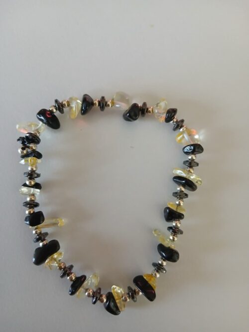 Solar Shield – Magnetic Energy Band with Lemon Quartz, Obsidian & Hematite | Clarity, Protection & Energetic Strength